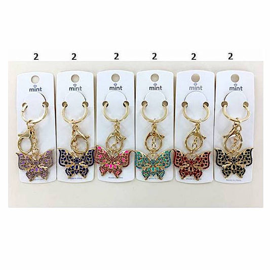 YK1047 - Rhinestone Butterfly Keychain