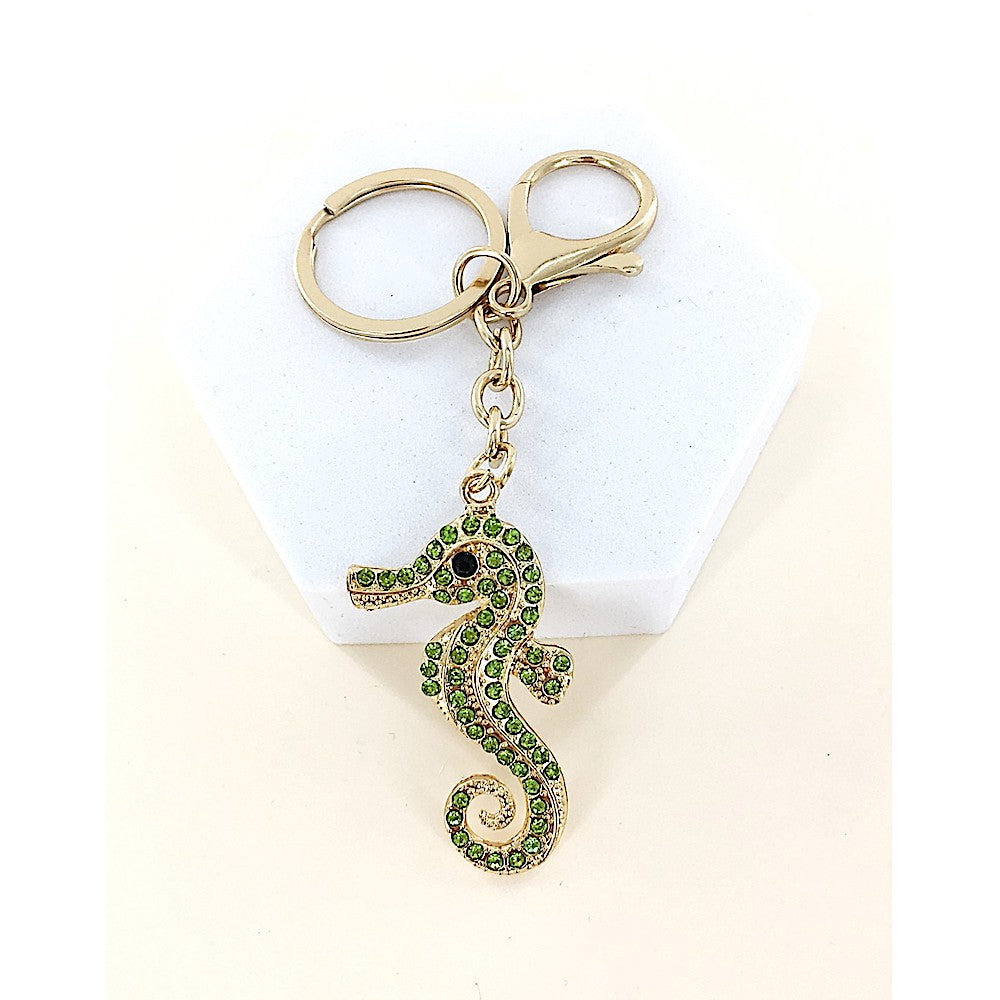 Rhinestone Seahorse Keychain
