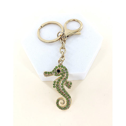 Rhinestone Seahorse Keychain