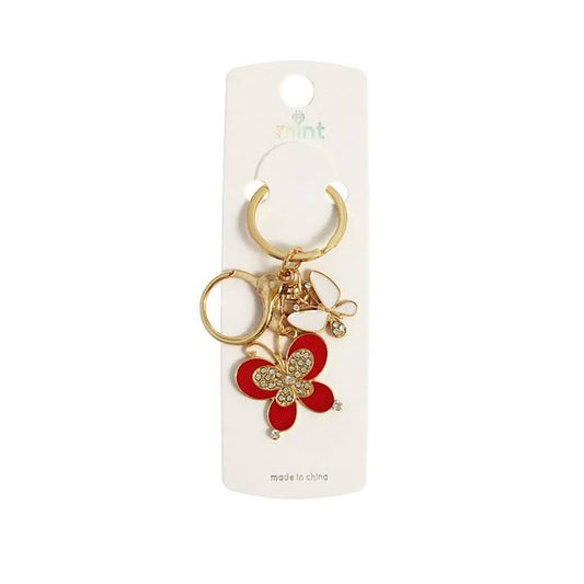 Enamel Butterfly Charm Keychain