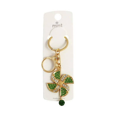 Rhinestone Pinwheel Keychain