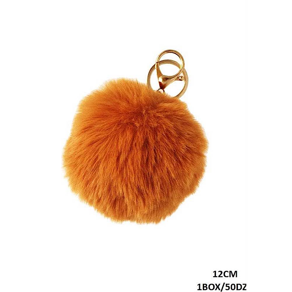 Faux Fur Pom Pom Keychain - Neutrals