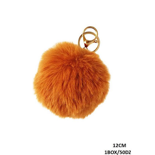 Faux Fur Pom Pom Keychain - Neutrals