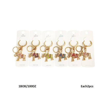 Rhinestone Elephant Keychain