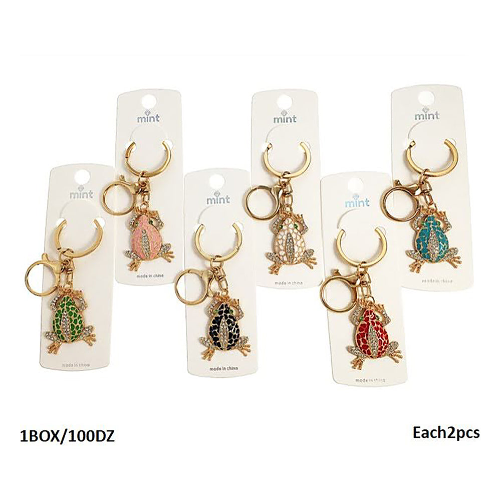 Rhinestone Frog Keychain