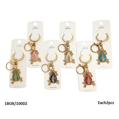 Rhinestone Frog Keychain