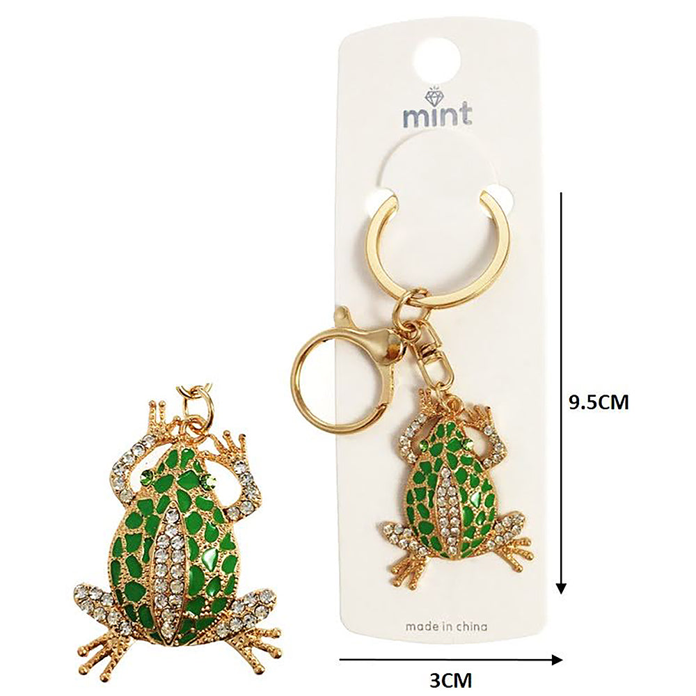 Rhinestone Frog Keychain