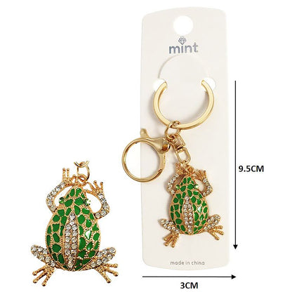 Rhinestone Frog Keychain