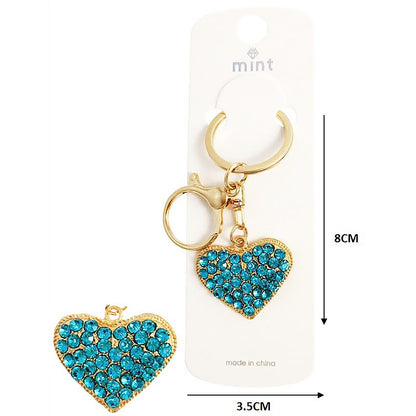 Rhinestone Heart Keychain