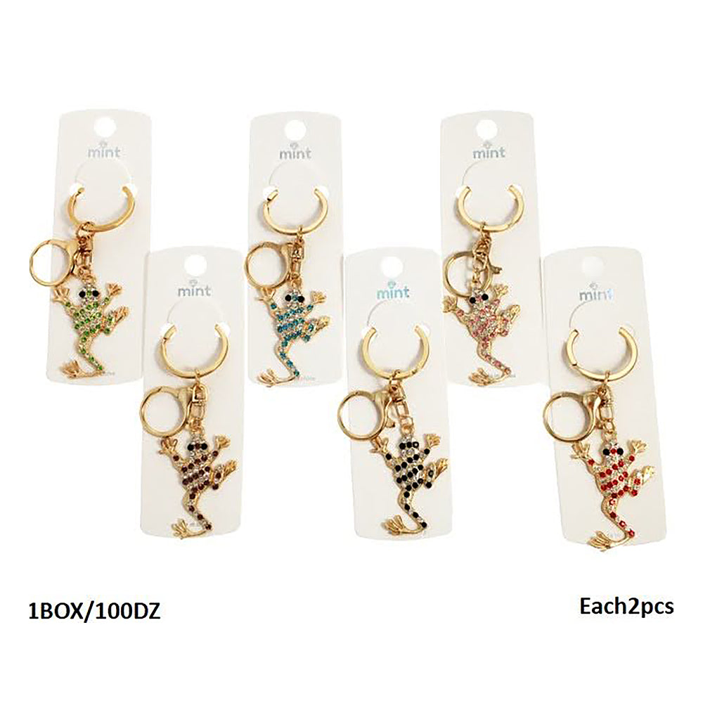 Rhinestone Frog Keychain
