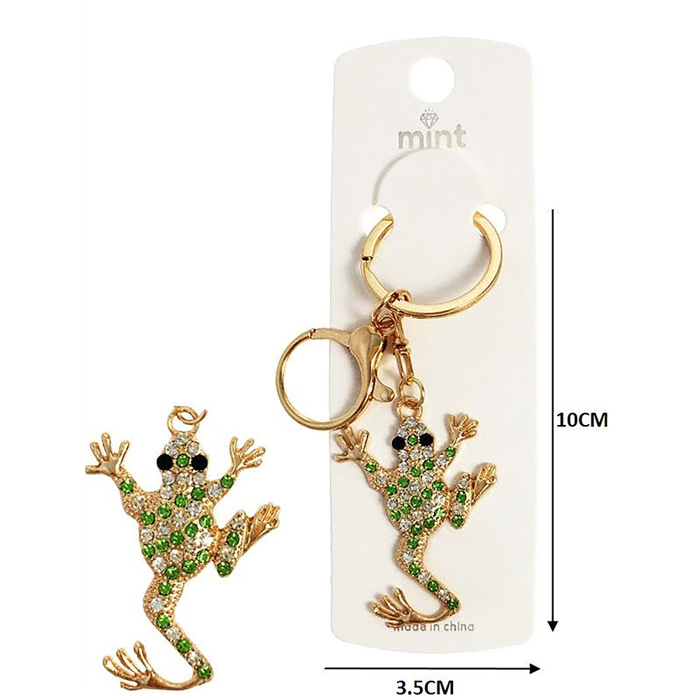 Rhinestone Frog Keychain
