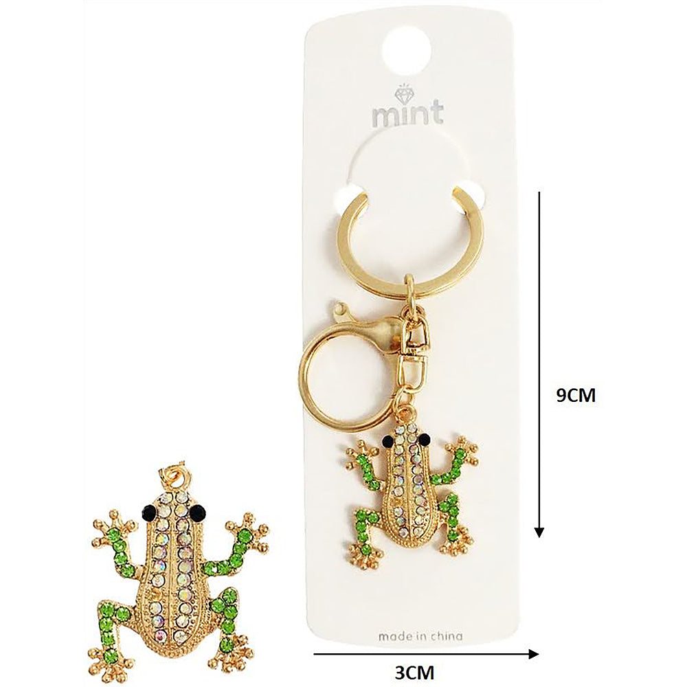 Rhinestone Frog Keychain