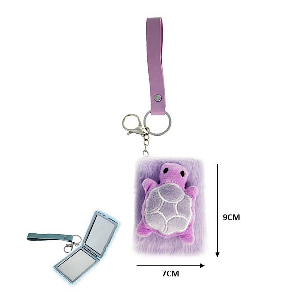 Turtle Plush Foldable Mirror Keychain