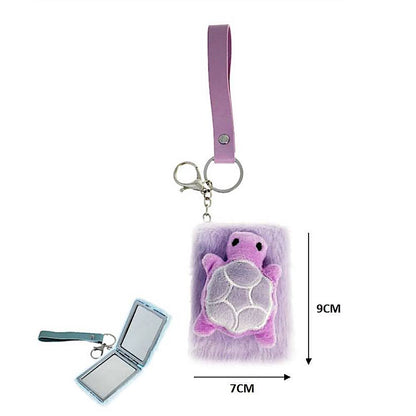 Turtle Plush Foldable Mirror Keychain