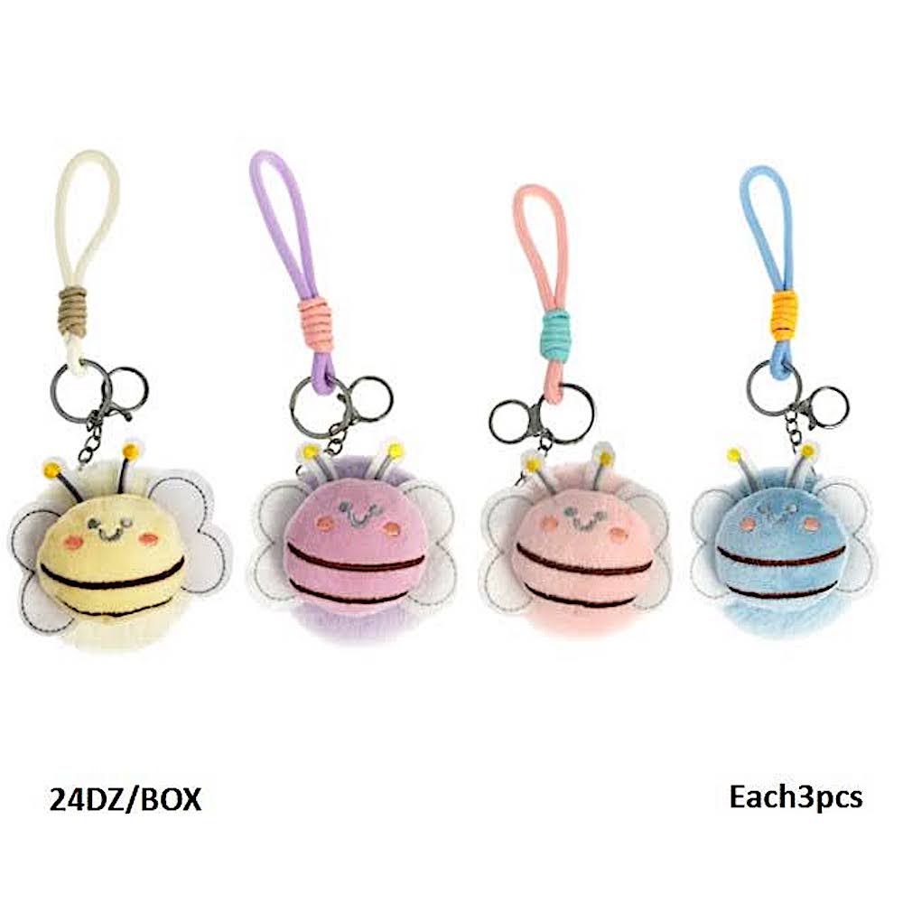 Chubby Bee Plush Foldable Mirror Keychain