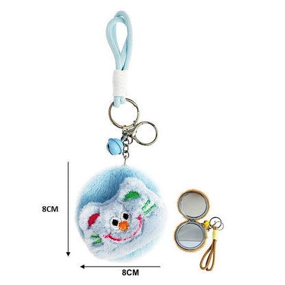 Cat Plush Foldable Mirror Keychain