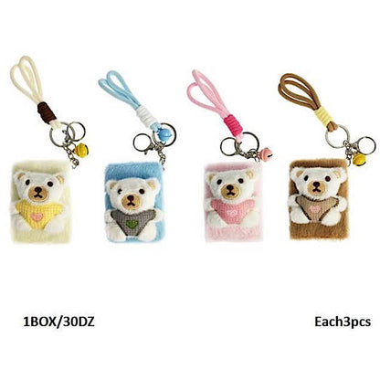 Teddy Bear Plush Foldable Mirror Keychain
