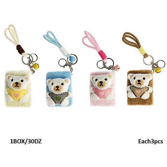 Teddy Bear Plush Foldable Mirror Keychain