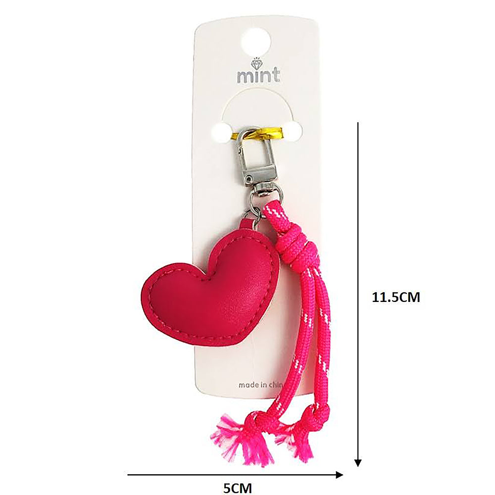 Faux Leather Heart Rope Keychain