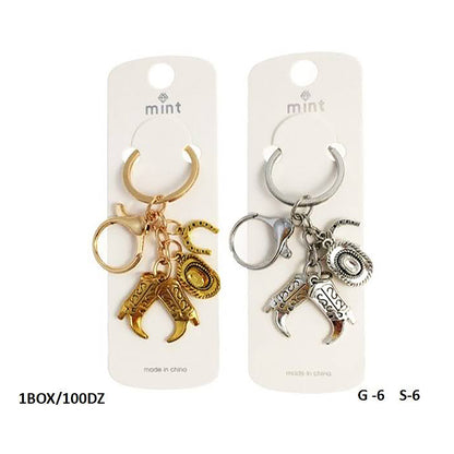Western Style Cowboy Boots & Hat Keychain