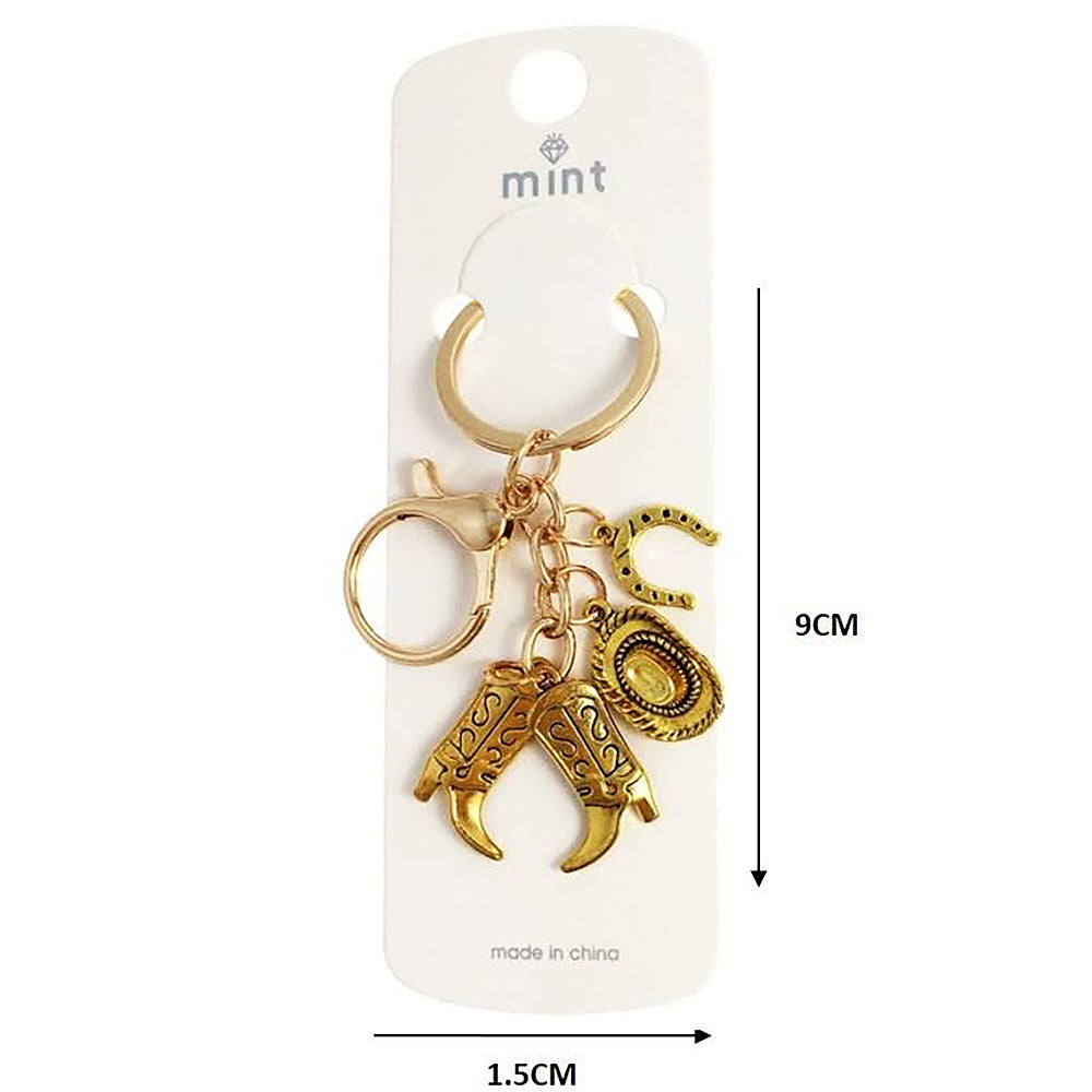 Western Style Cowboy Boots & Hat Keychain