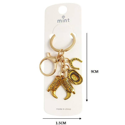 Western Style Cowboy Boots & Hat Keychain