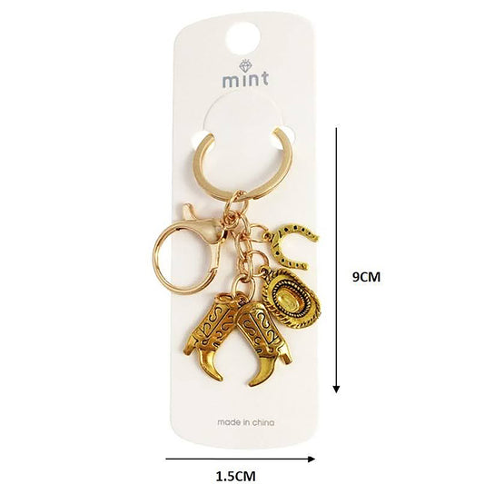 Western Style Cowboy Boots & Hat Keychain