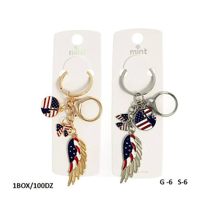American Eagle Wing Patriotic Charm Keychain