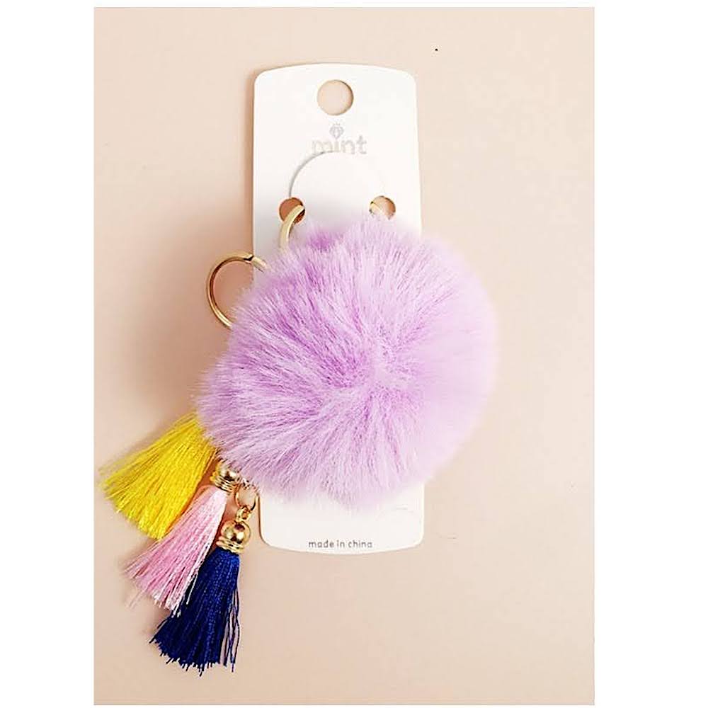 Faux Fur Pom Pom Tassel Keychain