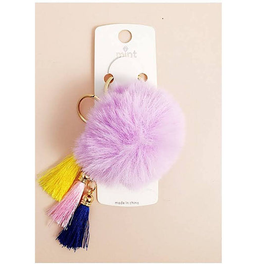 Faux Fur Pom Pom Tassel Keychain