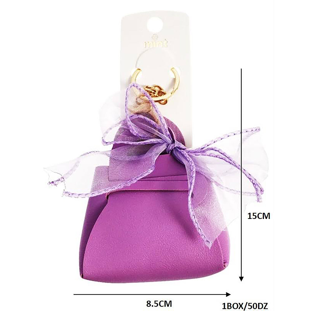 Mini Purse With Ribbon Keychain