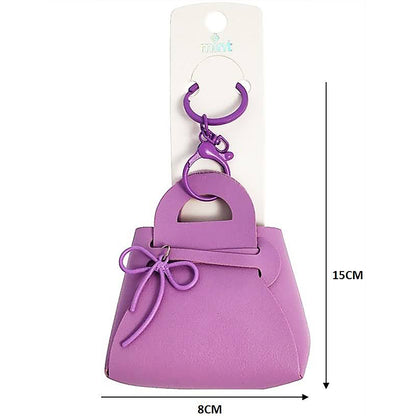 Mini Purse With Ribbon Charm Keychain