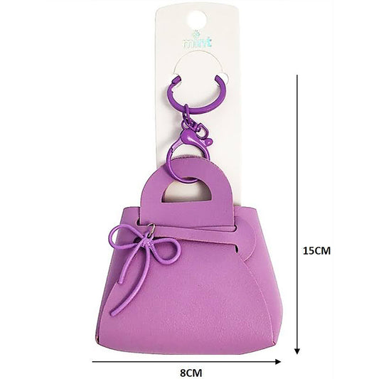 Mini Purse With Ribbon Charm Keychain