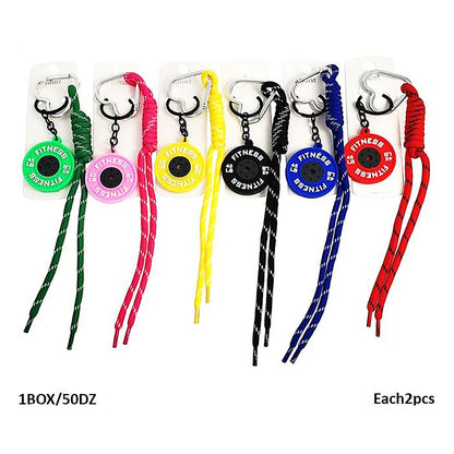 45 LB Weight Plate Sports Rope Keychain