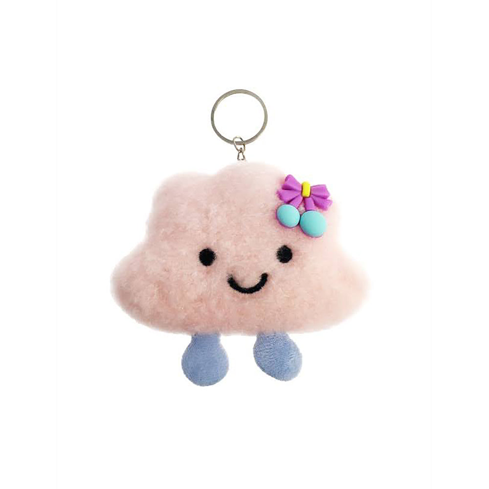Happy Cloud Plushie Keychain