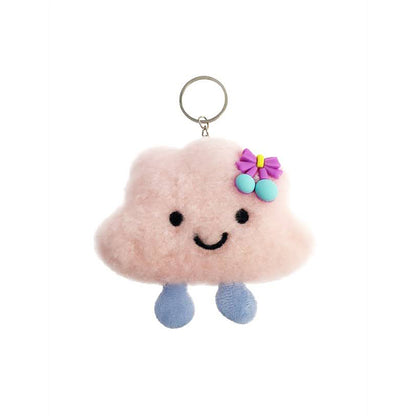Happy Cloud Plushie Keychain