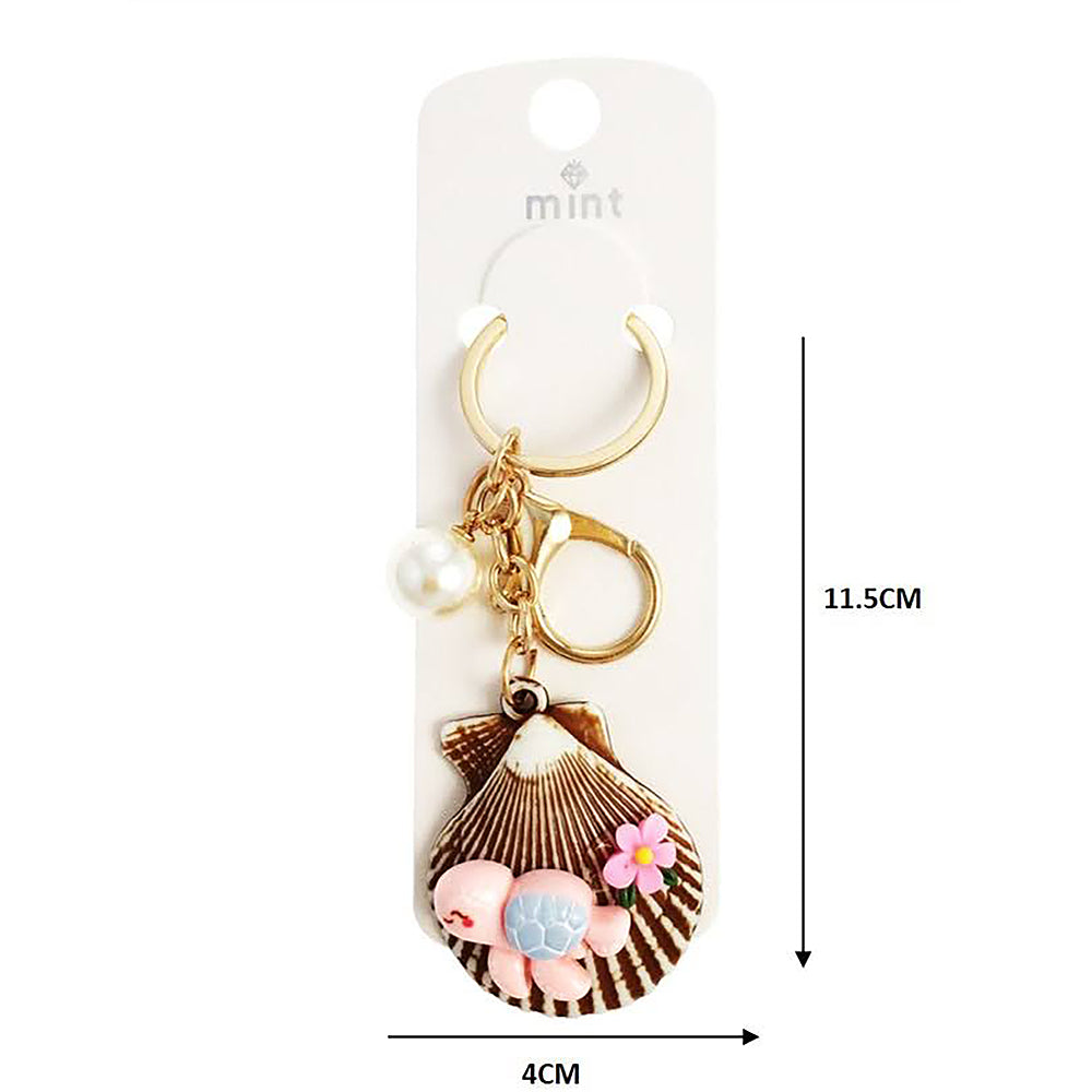 Sea Animal Charms On Shell Keychain