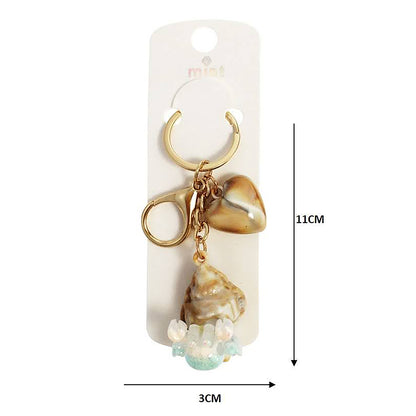 Crab Charm On Shell Keychain