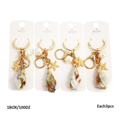 Spiral Shell Charm Keychain