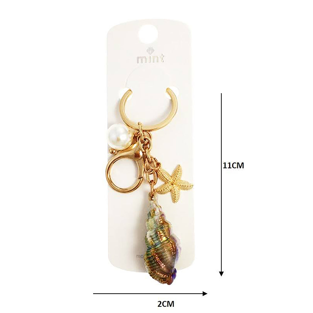 Spiral Shell Charm Keychain