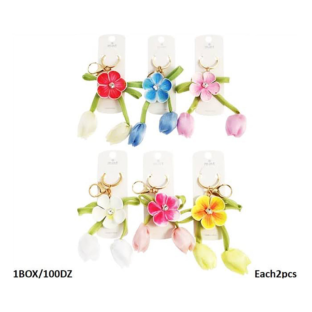 Dangling Tulip Flower Keychain
