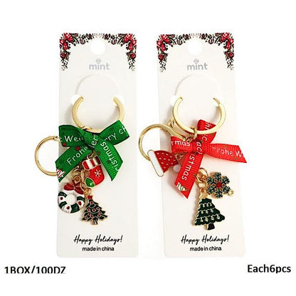 Christmas Charm Ribbon Keychain