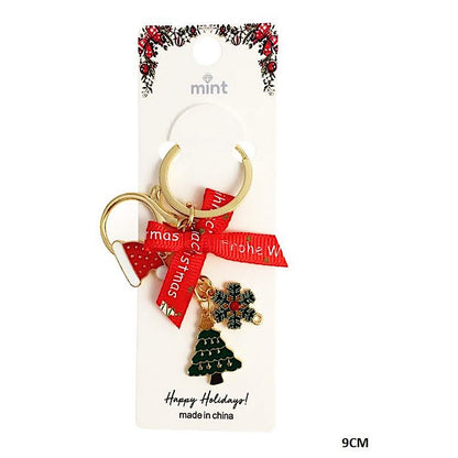 Christmas Charm Ribbon Keychain