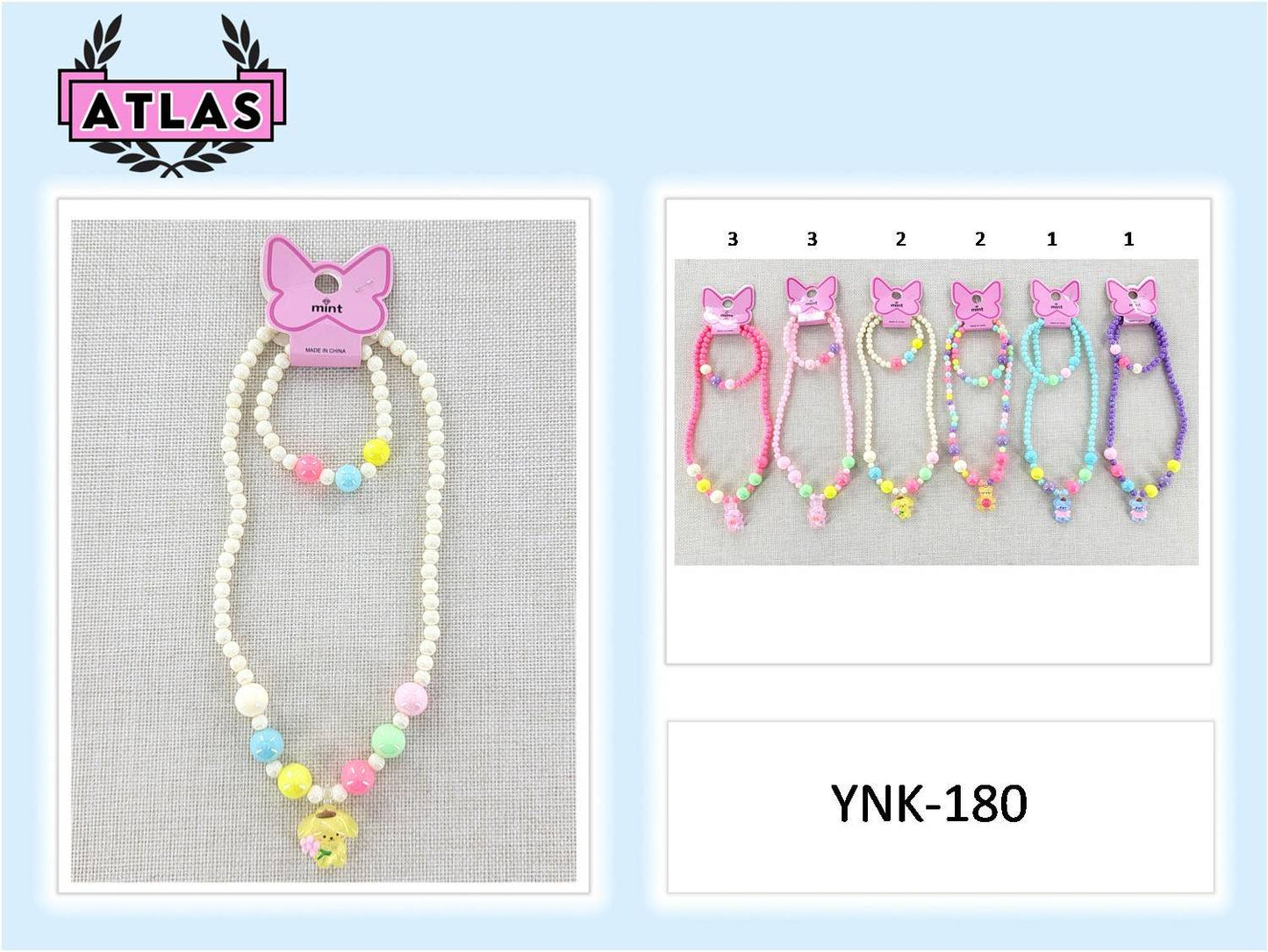 YNK180 - Cute Animal Necklace & Bracelet Set