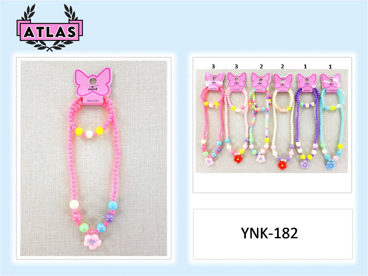 YNK182 - Flower Necklace & Bracelet Set