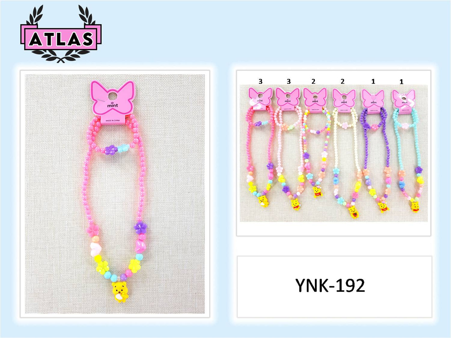 YNK192 - Honey Bear Necklace & Bracelet Set