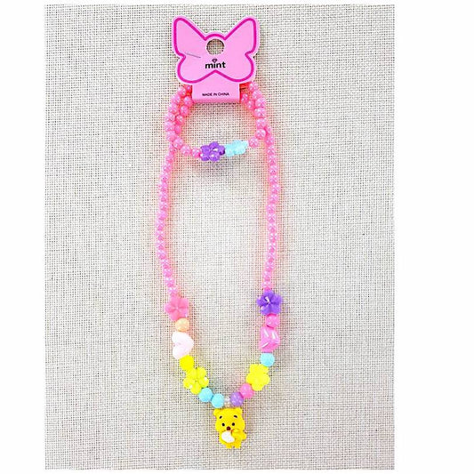 YNK192 - Honey Bear Necklace & Bracelet Set