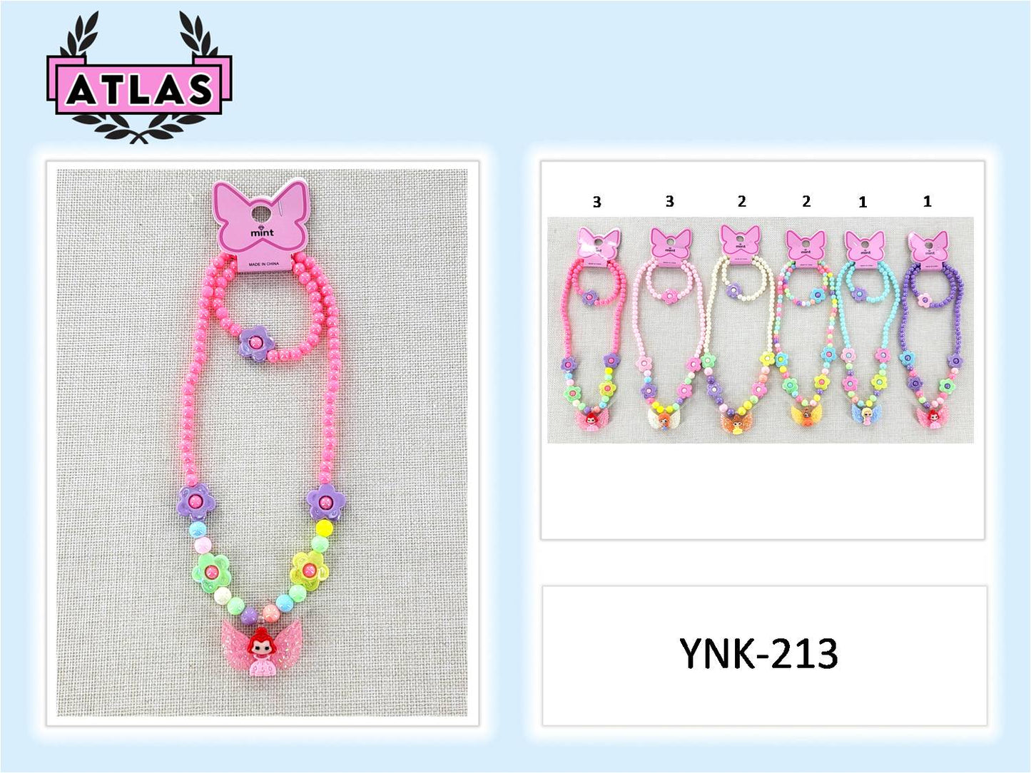 YNK213 - Angel Necklace & Bracelet Set