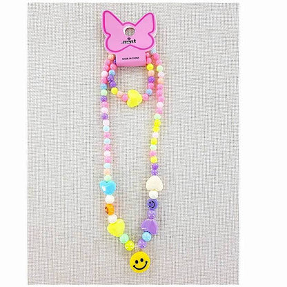 YNK188 - Smiley Face Necklace & Bracelet Set