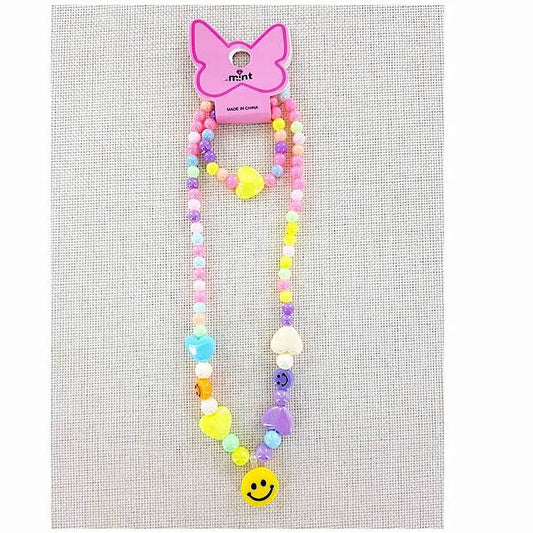 YNK188 - Smiley Face Necklace & Bracelet Set